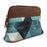 Women's Printed Brown Leather Zippered Makeup Cosmetic Bag 18ZipperedCosmetic