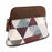 Women's Printed Brown Leather Zippered Makeup Cosmetic Bag 18ZipperedCosmetic