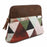 Women's Printed Brown Leather Zippered Makeup Cosmetic Bag 18ZipperedCosmetic