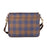 Brown Leather Plaid Messenger Crossbody Portfolio Laptop Shoulder Bag 18BT45