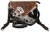 Western Cowhide Poker Card Aces Floral Tooled Leather Purse Shoulder Crossbody Bag w/ Fringe