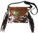 Western Cowhide Poker Card Aces Floral Tooled Leather Purse Shoulder Crossbody Bag w/ Fringe