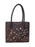 Women's Brown Floral Filigree White Inlay Leather Purse Shoulder Handbag 18FKH30