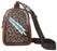 Women's Western Turquoise Feather Tooled Pebbled Leather Crossbody Sling Bag 18FKH35