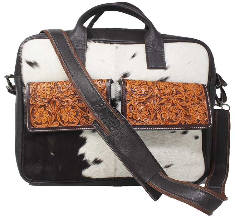 Laptop Western Tooled Genuine Leather Business art Binder Portfolio Padfolio Bag 18FKMPortfolio