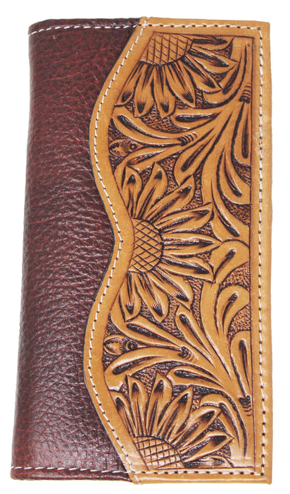 Men's Western Rodeo Wallet Leather Checkbook Cover 18FKWRodeo