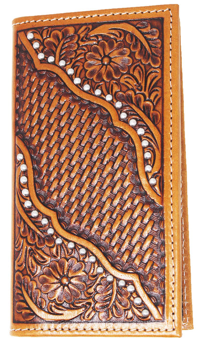 Men's Western Rodeo Wallet Leather Checkbook Cover 18FKWRodeo