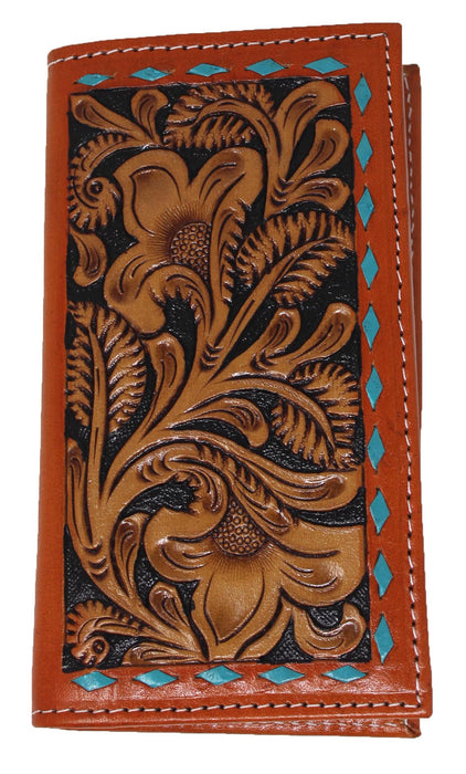 Men's Western Rodeo Wallet Leather Checkbook Cover 18FKWRodeo