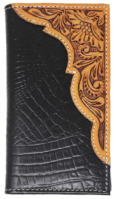 Men's Western Rodeo Wallet Leather Checkbook Cover 18FKWRodeo