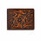 Challenger Bifold Leather Wallet Embossed Floral Design Slim Compact Durable Brown 18FKW100B