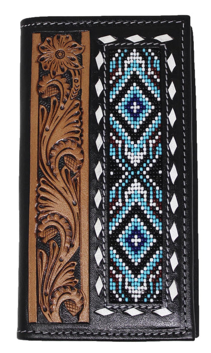 Men's Western Rodeo Wallet Leather Checkbook Cover 18FKWRodeo