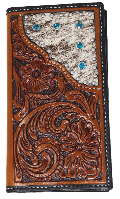 Men's Western Rodeo Wallet Leather Checkbook Cover 18FKWRodeo
