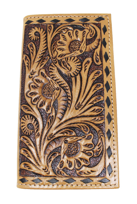 Men's Western Rodeo Wallet Leather Checkbook Cover 18FKWRodeo