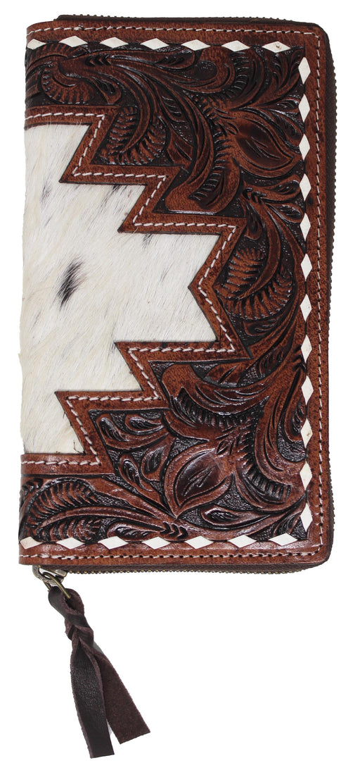 Women's Western Tooled Leather Zippered Wallet Clutch Christmas Gift 18FKClutchZipper