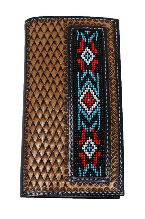 Men's Western Rodeo Wallet Leather Checkbook Cover 18FKWRodeo