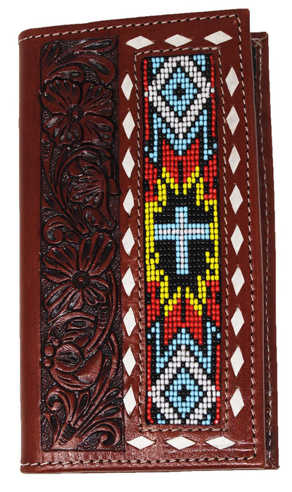 Men's Western Rodeo Wallet Leather Checkbook Cover 18FKWRodeo