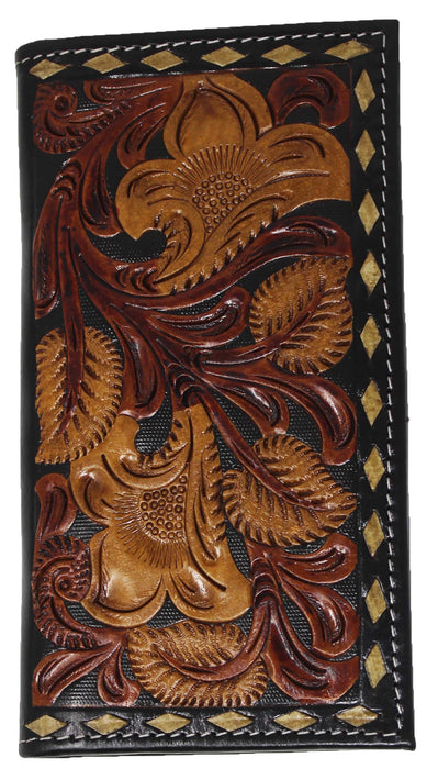 Men's Western Rodeo Wallet Leather Checkbook Cover 18FKWRodeo