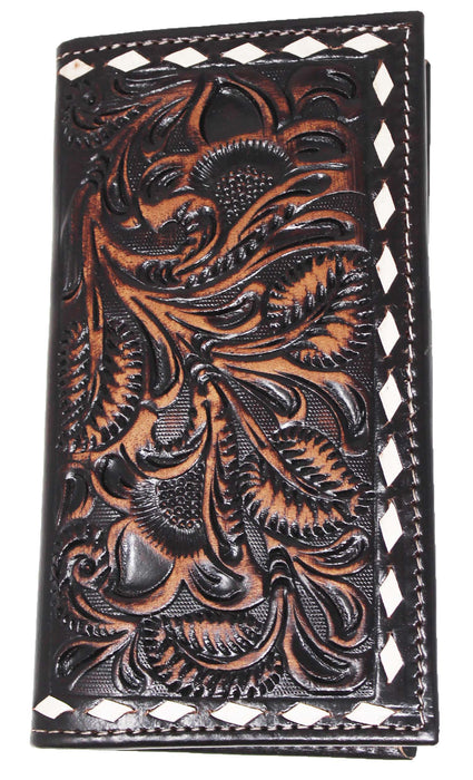 Men's Western Rodeo Wallet Leather Checkbook Cover 18FKWRodeo
