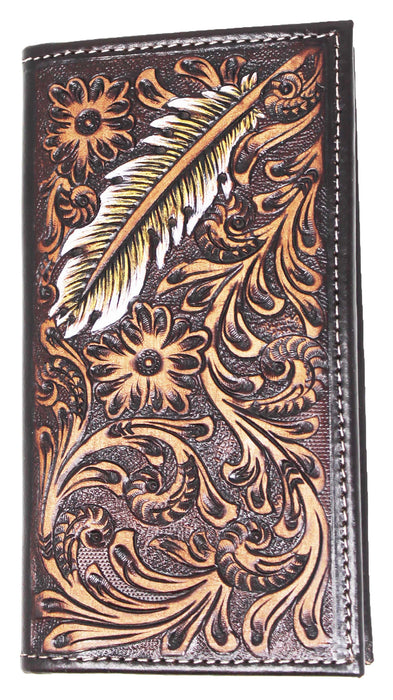 Men's Western Rodeo Wallet Leather Checkbook Cover 18FKWRodeo