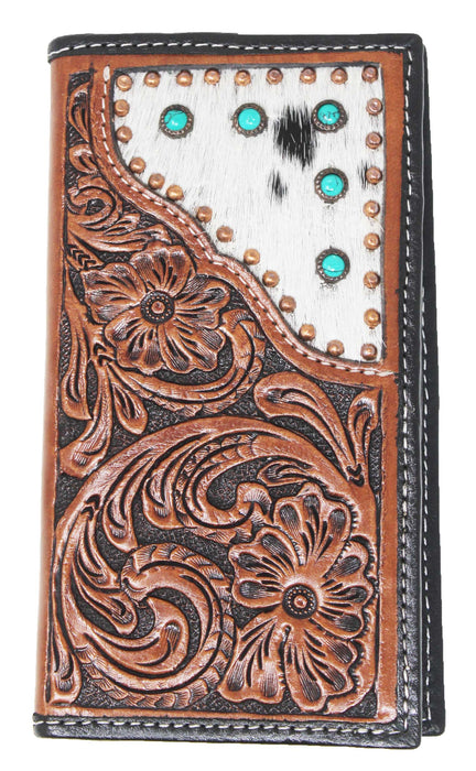 Men's Western Rodeo Wallet Leather Checkbook Cover 18FKWRodeo