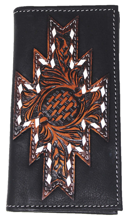 Men's Western Rodeo Wallet Leather Checkbook Cover 18FKWRodeo