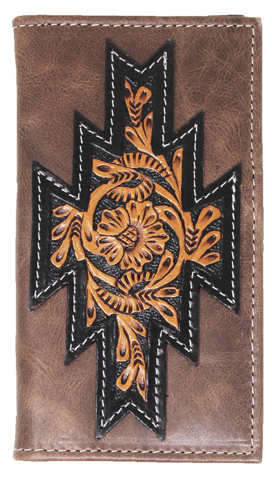 Men's Western Rodeo Wallet Leather Checkbook Cover 18FKWRodeo