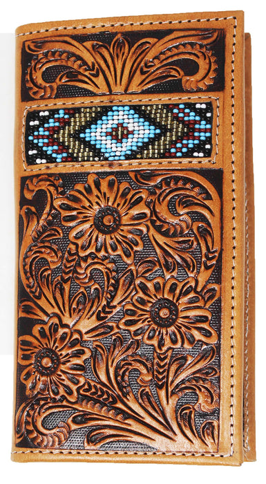 Men's Western Rodeo Wallet Leather Checkbook Cover 18FKWRodeo
