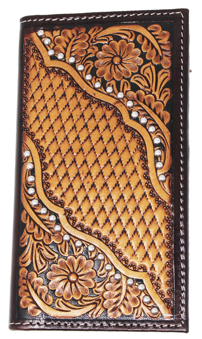 Men's Western Rodeo Wallet Leather Checkbook Cover 18FKWRodeo