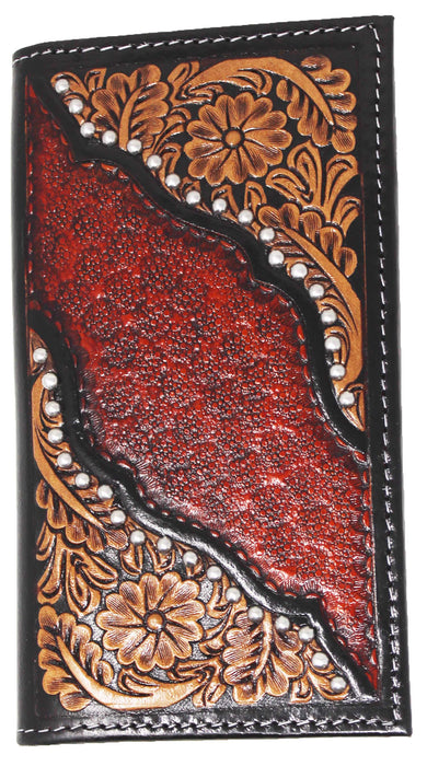 Men's Western Rodeo Wallet Leather Checkbook Cover 18FKWRodeo