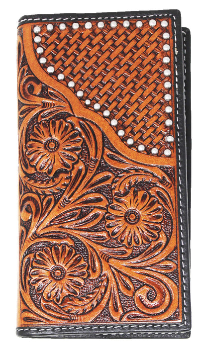 Men's Western Rodeo Wallet Leather Checkbook Cover 18FKWRodeo