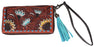 Women's Western Tooled Leather Zippered Wallet Clutch Christmas Gift 18FKClutchZipper