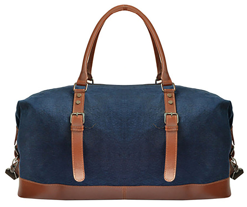 Canvas Leather Cow Hide Carry-On Duffle Weekender Luggage Travel Bag 18J08NV