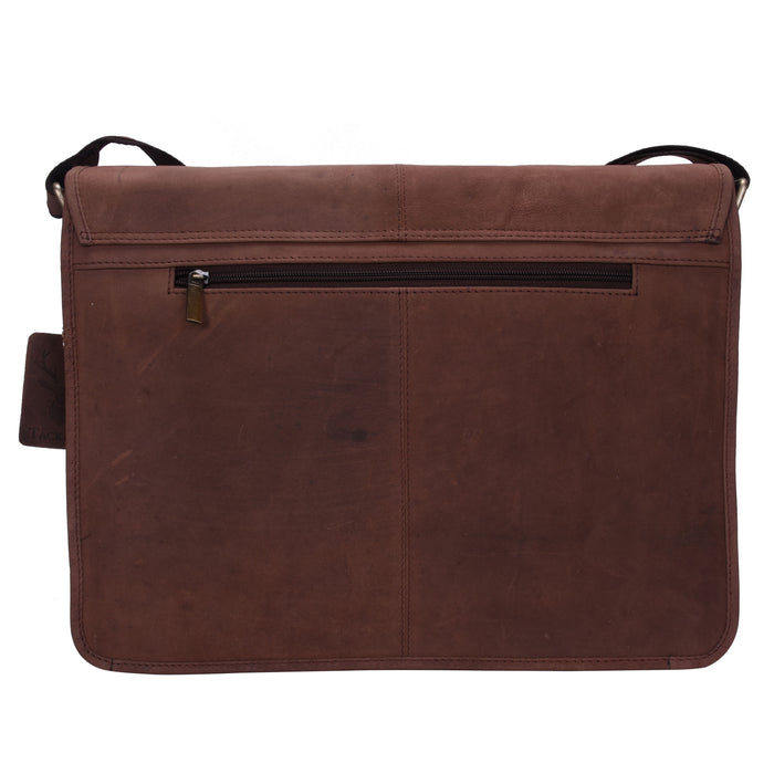 Genuine Leather Expandable Portfolio Messenger Shoulder Bag Brief Case 18MB203TN
