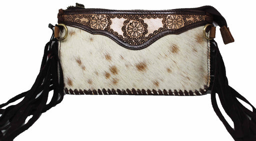 Cowhide & Leather Western Floral Tooled Leather Crossbody Shoulder Bag 18RAH27