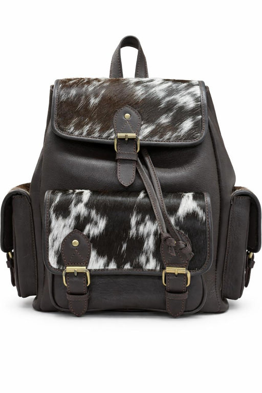 Challenger Dakota Hide Brown Leather Cowhide Western Rucksack Backpack 18RSB07