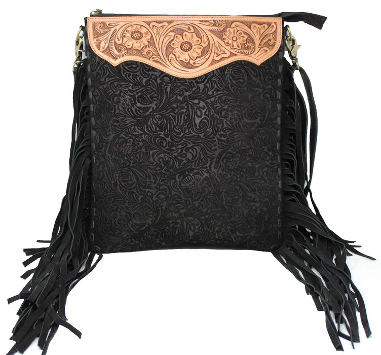 Women's Western Embossed Leather Concealed Carry Shoulder Bag Purse 18RSH26