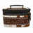 Women's Western Handcrafted Deluxe Floral Tooled Cowhide Dual Jewelry Cosmetic Organizer Travel Case Box 18RSJ