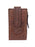 Western Brown Floral Leather Multi Card Organizer Slim Bifold Zipper Coin Wallet 18RSW002