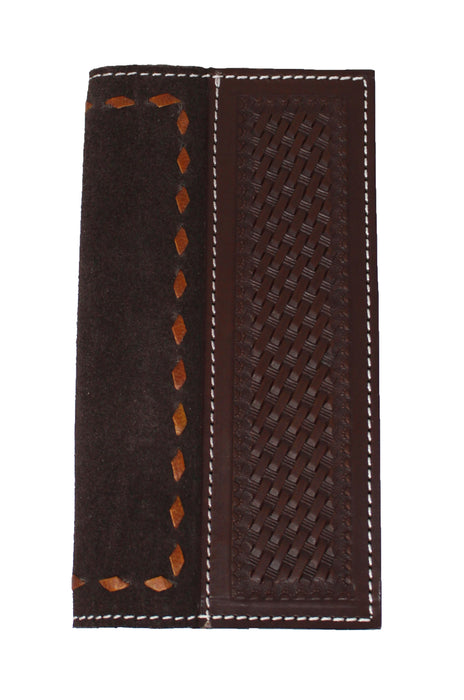 Men's Western Basket Weave Tooled Leather Beaded Rodeo Wallet 18RSW-Rodeo