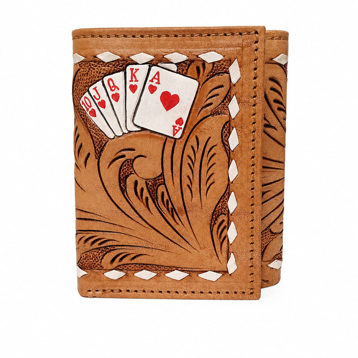 Men's Western Tooled Leather Tri-Fold Wallet 18RSW-TrifoldTooled