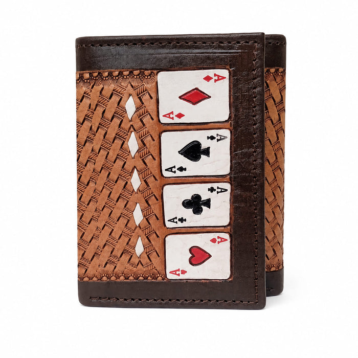 Men's Western Tooled Leather Tri-Fold Wallet 18RSW-TrifoldTooled