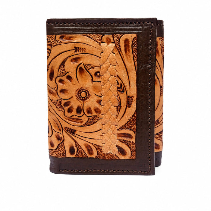 Men's Western Tooled Leather Tri-Fold Wallet 18RSW-TrifoldTooled