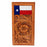 Challenger Western Rodeo Wallet – Texas Pride Floral Tooled Leather with Hand Painted Texas Flag Design 18RSW155R