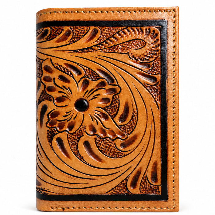 Men's Western Tooled Leather Tri-Fold Wallet 18RSW-TrifoldTooled