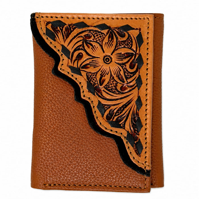 Men's Western Tooled Leather Tri-Fold Wallet 18RSW-TrifoldTooled