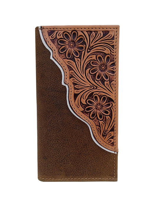Men's Western Basket Weave Tooled Leather Beaded Rodeo Wallet 18RSW-Rodeo