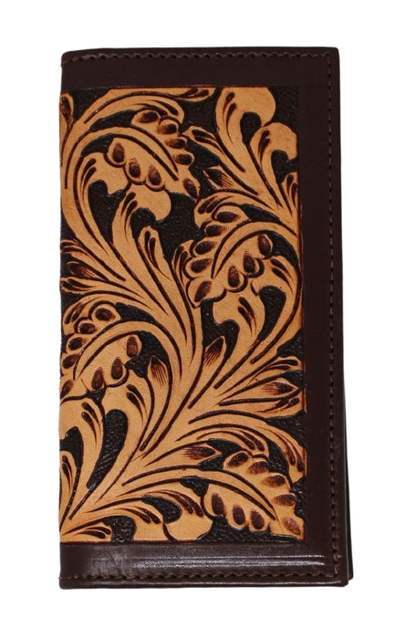 Men's Western Basket Weave Tooled Leather Beaded Rodeo Wallet 18RSW-Rodeo