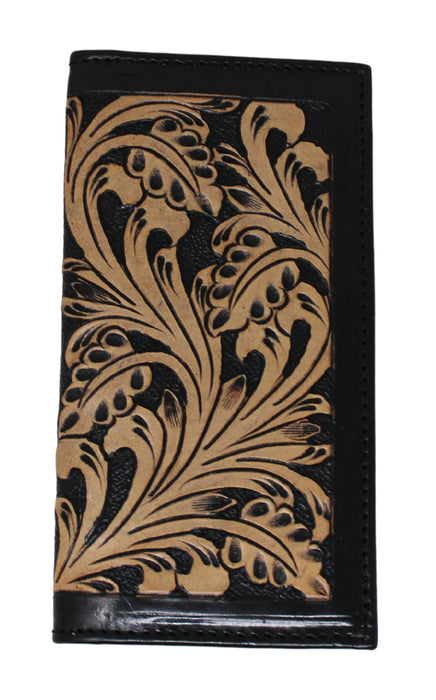 Men's Western Basket Weave Tooled Leather Beaded Rodeo Wallet 18RSW-Rodeo