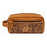 Men's Distressed Floral Tooled Leather Travel Toiletry Dopp Kit Bag 18RTT01