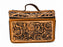 Unisex Western Tooled Sunflower Leather Cosmetic Dopp Kit Toiletry Bag 18RTT13